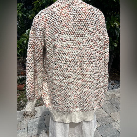 Bohme cream and burnt orange Textured Cardigan small - Picture 4 of 7